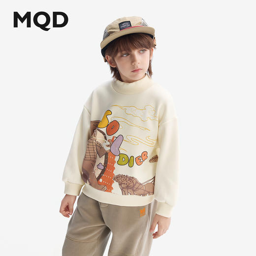 【MQD】童装男童加绒卫衣秋冬新款儿童半高领内搭长袖T恤加 商品图1