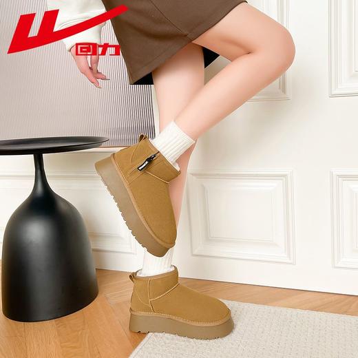 回力女鞋雪地靴2025冬季新款百搭加绒加厚棉鞋保暖舒适外穿棉靴子 商品图3