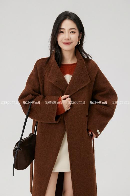 【门店同款】ENJOY冬季“暖冬知性”小立领收腰长款大衣 168144139 商品图1