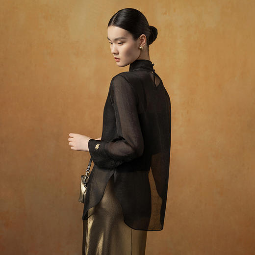 【林栖设计小店】福纱轻梦|真丝衫恭王府联名2026早春新款衬衣女1961013 商品图4