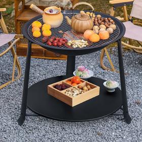 【围炉煮茶慢品茶香❗️独立桌板随心搭配】冬日庭院围炉煮茶桌 家用室内取暖炭火炉 户外多功能烧烤架烧烤炉。jb