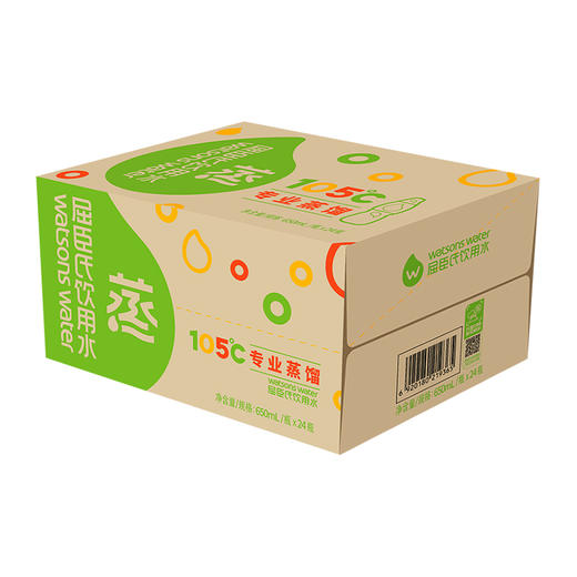 屈臣氏饮用水（蒸馏制法）百年水品牌 旅行聚会 650ml*24瓶（新老包装随机发） 商品图3