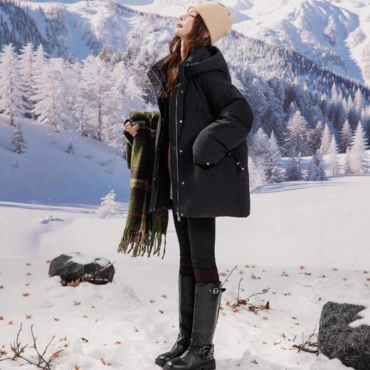 新国标90白鸭绒加肥加大码胖mm200斤中长款孕妇宽松羽绒服女2509 商品图3