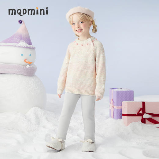 【秒】【专柜同款】MQD童装女童冬季新款加绒打底裤女宝宝加厚裤子潮 商品图3