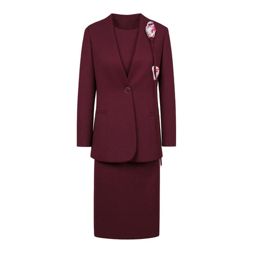 YBY 938C46毛呢套装裙气质长袖羊毛连衣裙两件套 商品图4