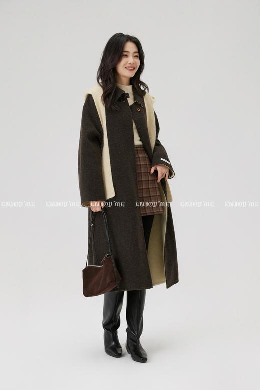 【门店同款】ENJOY冬季“暖冬知性”朗姆柠檬长款披肩大衣 168143953 商品图2