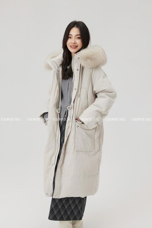 【门店同款】ENJOY冬季“暖冬知性”狐狸毛连帽长款羽绒服 167695342 商品图2