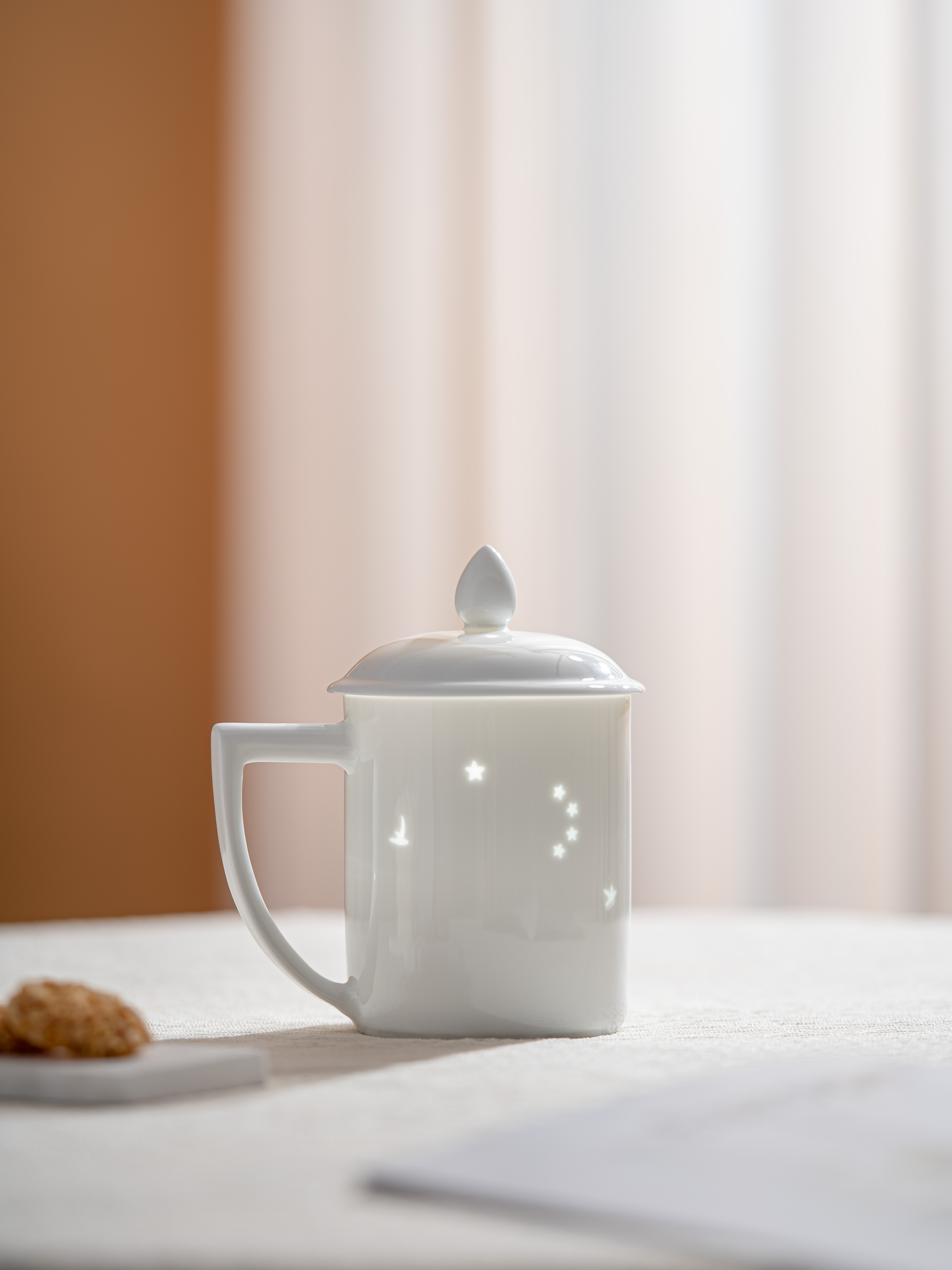 富玉 | 景德镇陶瓷带盖办公杯