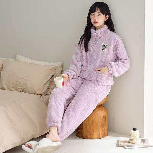 睡衣冬季男女情侣款2024珊瑚绒居家服加绒加厚可外穿套装情侣装 商品图2