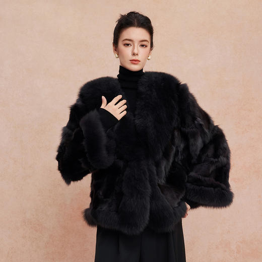 QP604斯尔丽2025冬季新款进口狐狸毛贵妇皮草高级复古奢华皮草长外套 商品图5