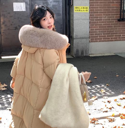 【长款大毛领羽绒服】高蓬松优质鸭绒填充，绒朵大又饱满，锁温保暖！中长款宽松版型，密实防风！搭配蓬松大毛领，丰盈柔软，触感顺滑！【AC-X】 商品图6