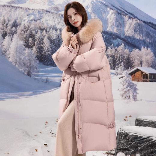 2025新款胖mm加肥加大韩版大码孕妇过膝长款宽松羽绒服女大码2412 商品图1