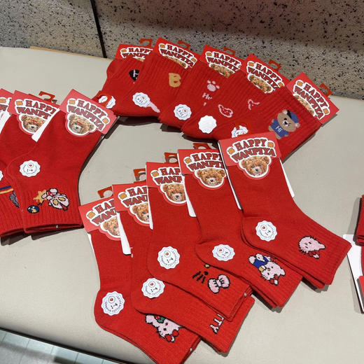  儿童卡通新年袜5双装，精梳棉面料亲肤柔软不勒脚踝也不易滑落不掉色 大胆放心给宝宝穿 商品图9