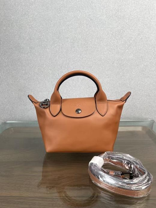 LONGCHAMP 珑骧 Le Pliage Cuir 17 饺子包手提斜挎包 全皮 迷你 女款 （CB） 商品图3