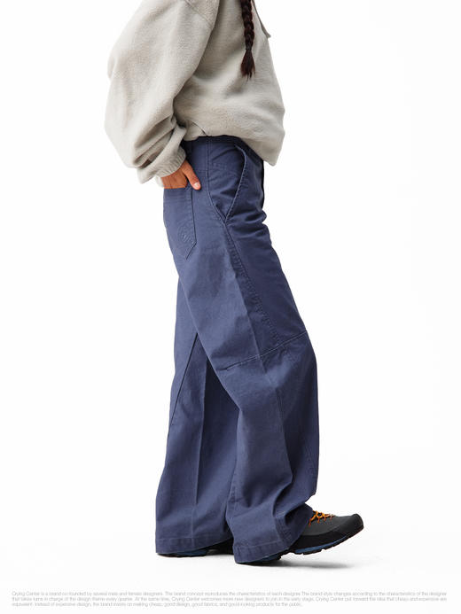 CryingCenter法工蓝洗水中腰遮胯弯刀香蕉长裤 男女同款哭喊中心 商品图5