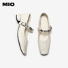 MIO米奥玛丽珍鞋2026春季新款粗跟单鞋一字带金属扣闪钻饰扣女鞋M261461010 商品缩略图3