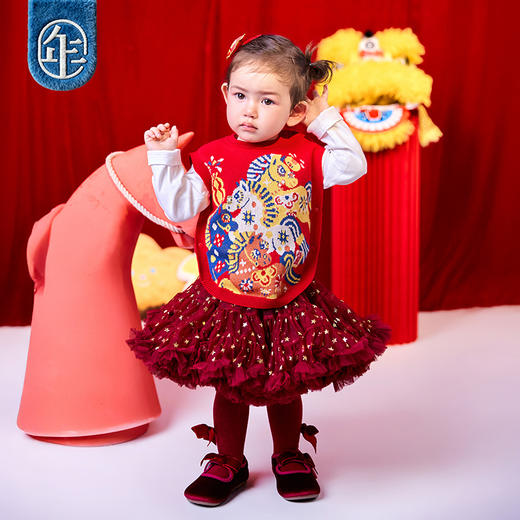 年衣童装针织背心婴童宝宝男女童冬新品毛衣中式马上发婴童针织背心 商品图1