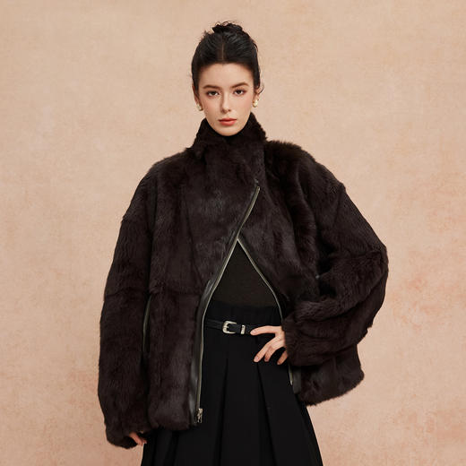 QP606斯尔丽25新款派克服兔毛双面双穿多种穿搭时尚宽松适合小个子皮草 商品图4