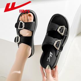 回力拖鞋女夏季新款时尚洋气外穿小香风百搭一字拖平底休闲凉拖鞋