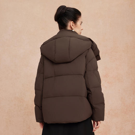 QR007斯尔丽25新款冬季连帽一手长款休闲面包服宽松加厚90绒减龄羽绒服 商品图5