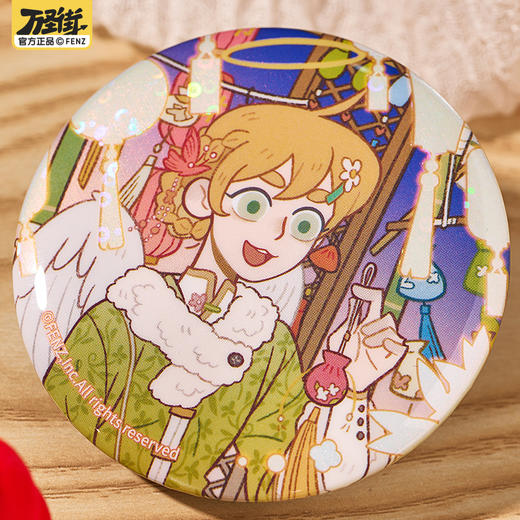 《非人哉官方店》万圣街游园会马口铁徽章盲盒拉丝银葱新年吧唧胸针 商品图3