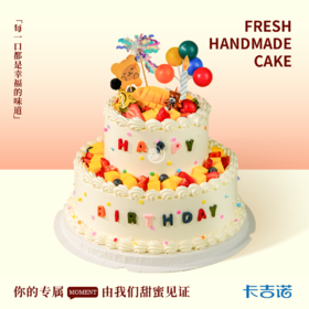 10+6英寸动物奶油水果生日蛋糕10选1