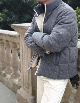 【高品质私服】【冬季新款时尚休闲羊毛鹅绒服】韩东君同款~填充90新国标鹅绒，羊毛针织面料柔软保暖【无标出货 介意慎拍】WD