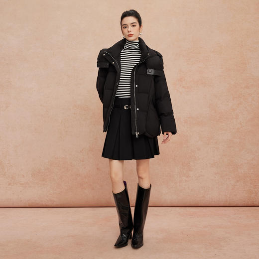 QR007斯尔丽25新款冬季连帽一手长款休闲面包服宽松加厚90绒减龄羽绒服 商品图11
