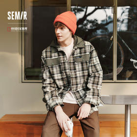 森马中国国家地理系列夹克男春季经典格子可拆卸连帽外套户外时尚