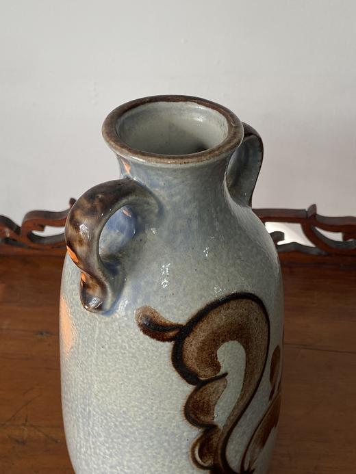 1960s西德手绘花朵 双耳花瓶 B0293 商品图3