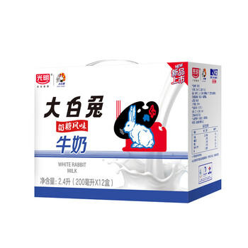 光明大白兔奶糖风味牛奶200ml*12盒礼盒装送礼 商品图1