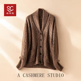 经典返场~重磅加厚100%纯山羊绒翻领开衫男青果领外套CYR250323