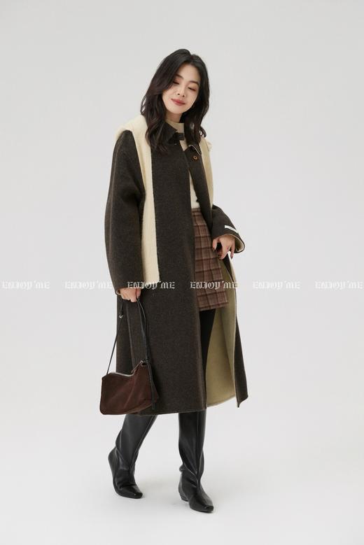 【门店同款】ENJOY冬季“暖冬知性”朗姆柠檬长款披肩大衣 168143953 商品图3