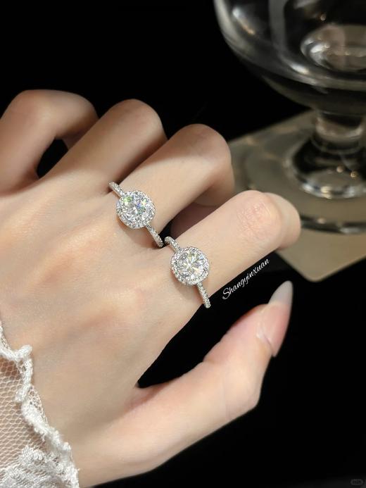 胖东来同款一克拉莫桑钻戒指💍 开口戒 商品图0