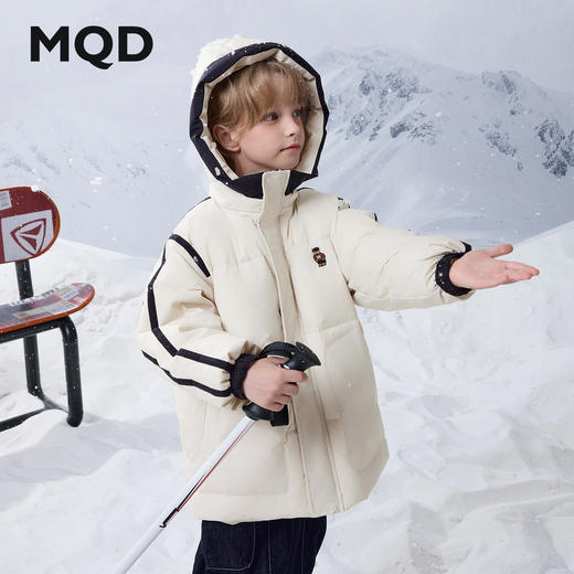 【MQD】【三防】童装儿童冬季新款小熊刺绣标连帽羽绒服保 商品图1