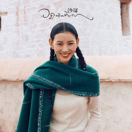 羊绒手工氆氇艺术浮线手捻围巾 SJF97P752A  SJF97P752N 商品图0