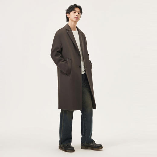 gxg.jeans男装冬季热卖长款呢大衣  日常通勤商务休闲简约大衣外套J24X264130 商品图2