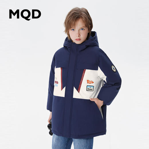 【MQD】【三防】男大童羽绒服冬装撞色拼接户外儿童羽绒外套 商品图0