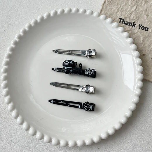 黑银无痕夹组合发夹（4个）-纪念日百货门店同款167997543 商品图4