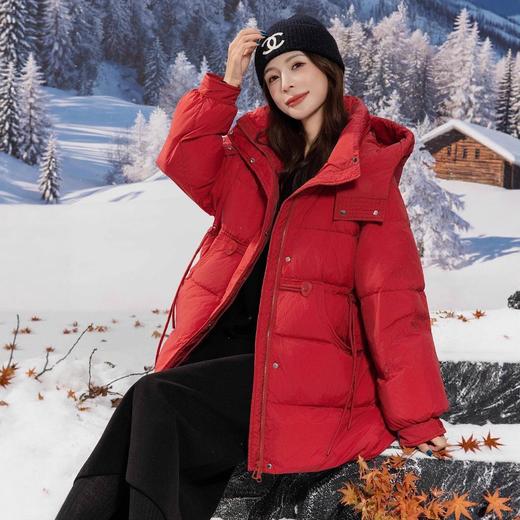 新国标90白鸭绒加肥加大码胖mm200斤收腰中长款孕妇羽绒服女2507 商品图2