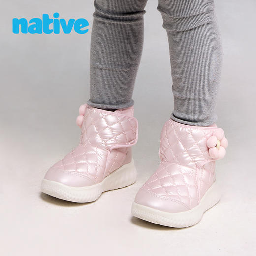 清仓价99元！Native儿童秋冬加绒短靴 加厚毛绒衬里，高帮包裹脚踝，冬天不冻脚 商品图2