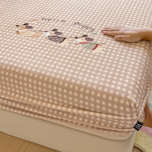 【清仓59元/床】秋冬A类高克重刺绣牛奶绒单床笠【不支持退换货】 商品图3