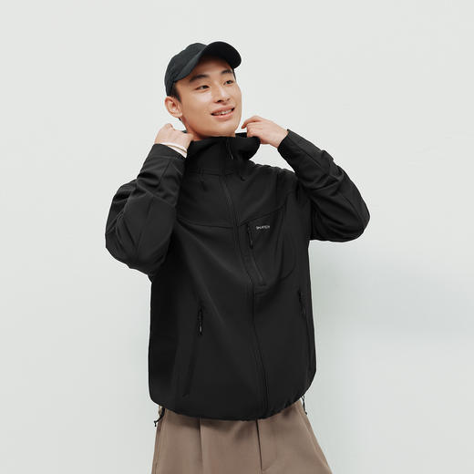 商场同款|森马夹克男春季防泼水连帽软壳衣2026新款合体防护上衣 商品图2
