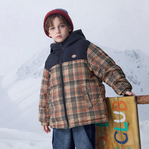 【MQD】【三防】童装男童羽绒服冬季新款复古学院风休闲连帽 商品图3