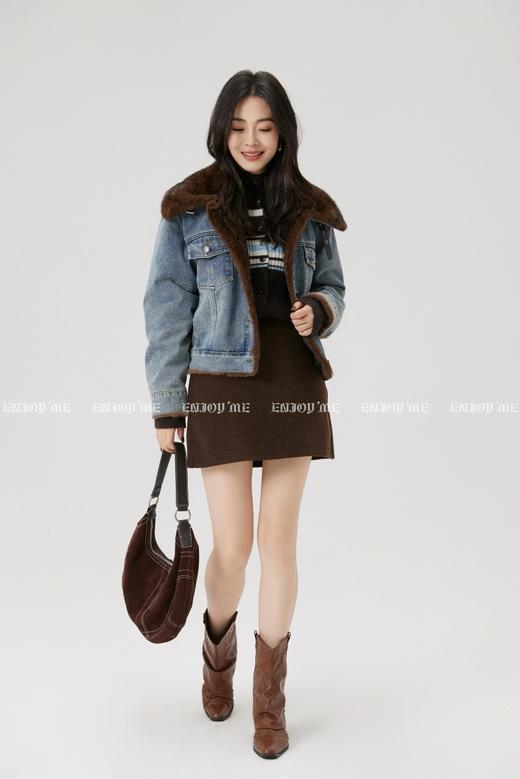 【门店同款】ENJOY冬季“游牧漫寻”翻领毛毛牛仔外套 168143232 商品图3