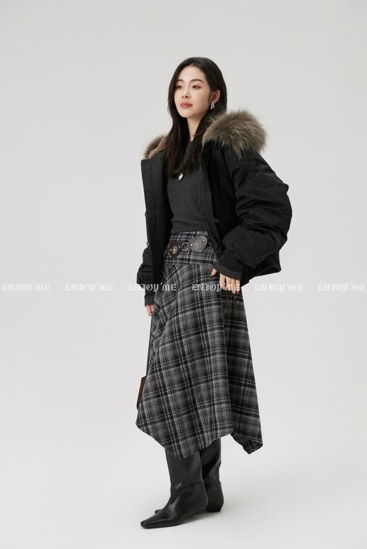 【门店同款】ENJOY冬季“暖冬知性”貉子毛领短款羽绒服 168143849 商品图11