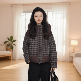 Gowani/乔万尼2025新款女款冬季保暖中长款拼接羽绒服EZ4T213