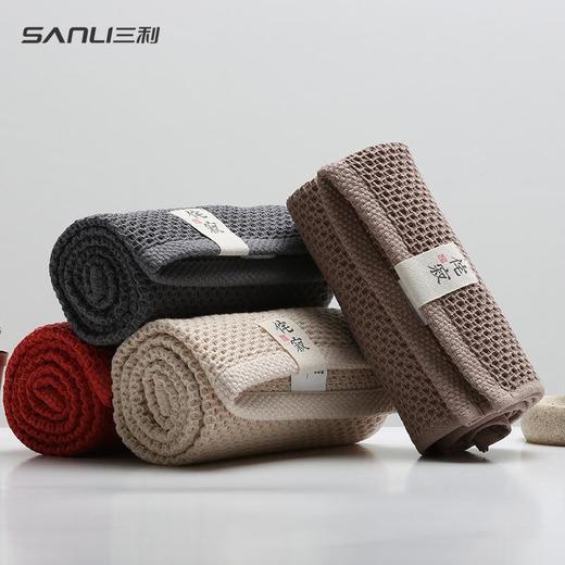 三利毛巾厂家直供夏季新款纯棉毛巾侘寂面巾加大吸水蜂窝毛巾 商品图1