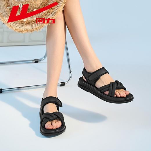 回力凉鞋女2025新款夏季软底小香风凉拖鞋魔术贴露趾运动沙滩鞋子 商品图7