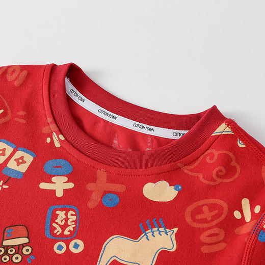 🧨超讨喜的新年红睡衣!秋衣+秋裤一套59.9元!【棉花堂新疆棉儿童内衣套装】辞旧迎新节日氛围感狠狠拿捏!聚 商品图7